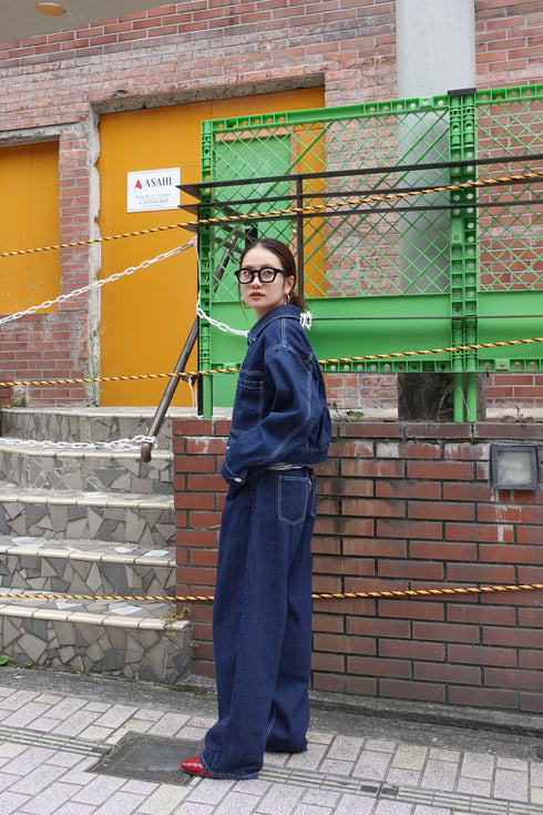 ホワイトボタンデニムJK